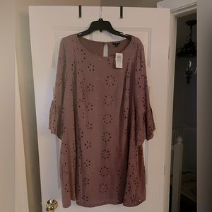 Mini Challis Eyelet Dress